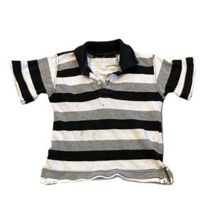 ROADBLOCK polo shirt kids black and white striped collared
